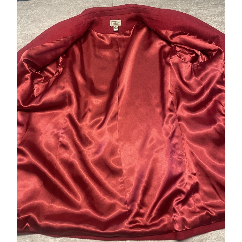 LL Bean 18R Cashmere Wool Blazer Jacket Valentine's Day Red Classic Workwear - Picture 4 of 9